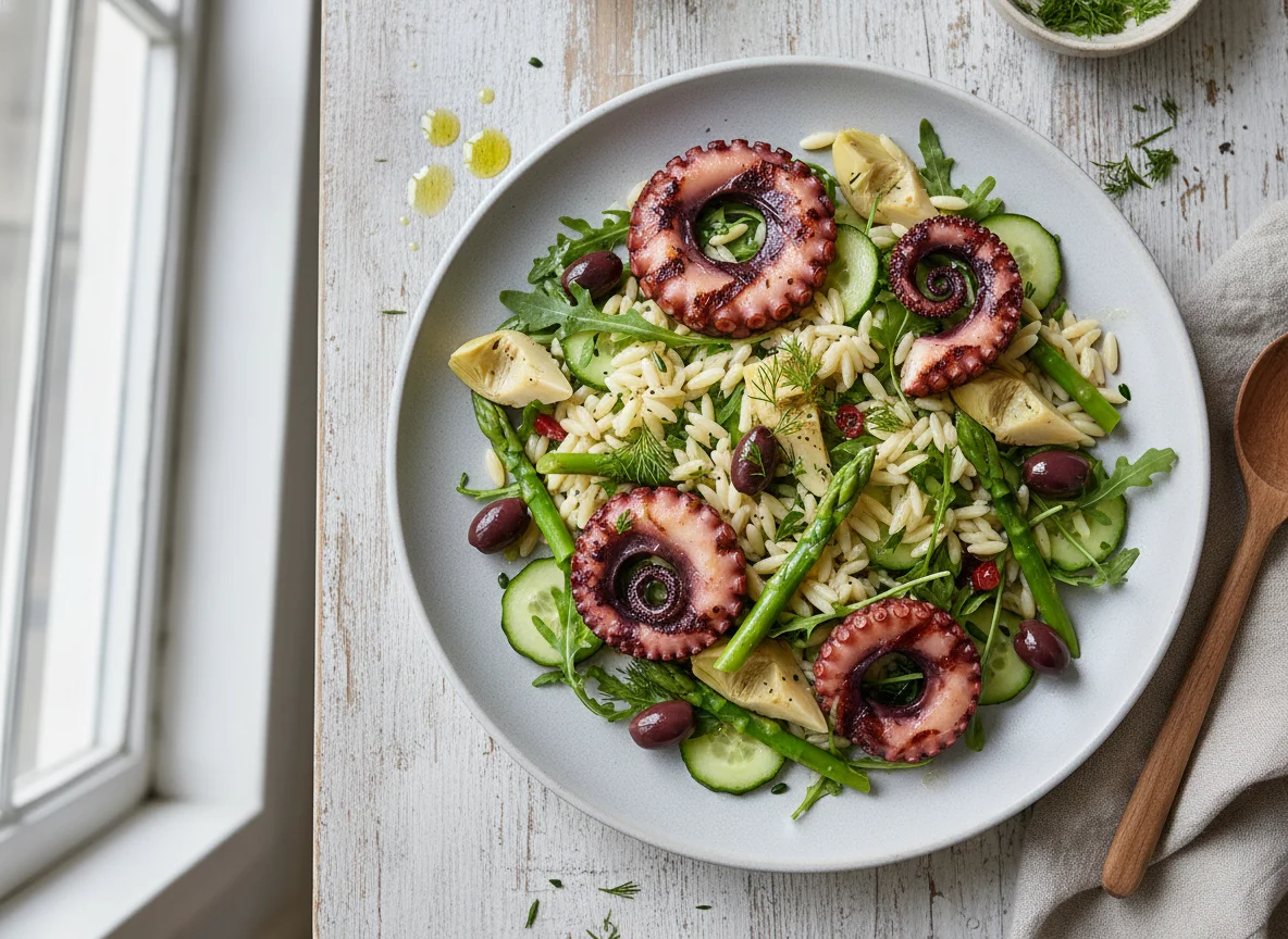 Oktopus-Orzo-Salat photo