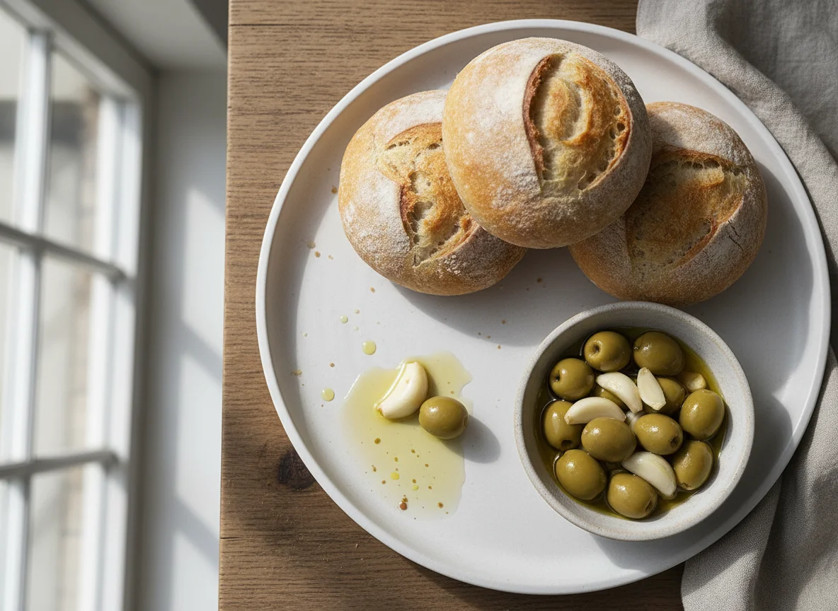 Oliven und Brötchen photo