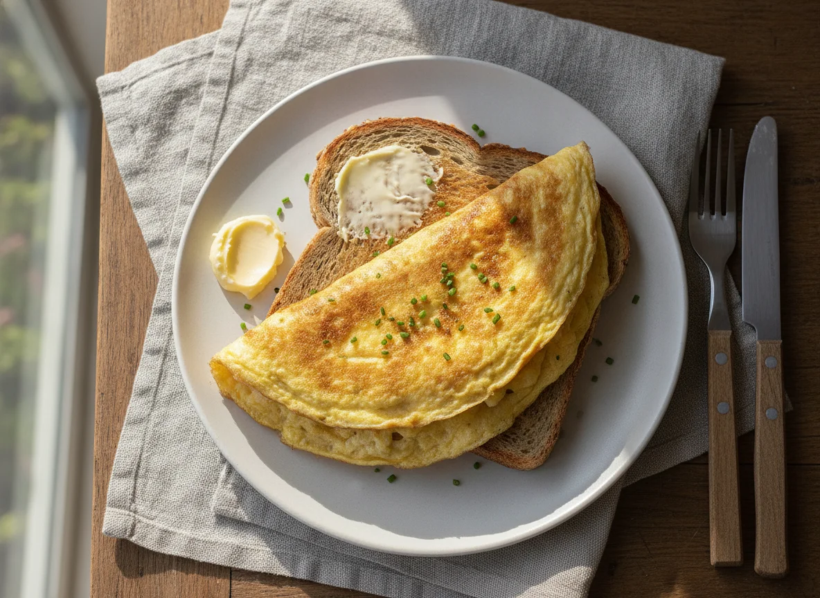 Omelett auf Vollkorntoast photo