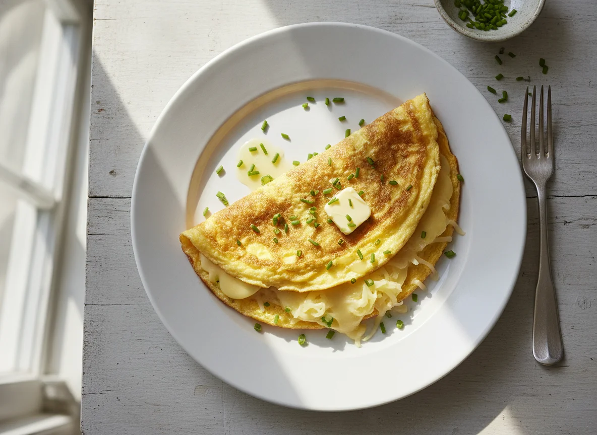 Omelett mit Käse und Kräutern photo