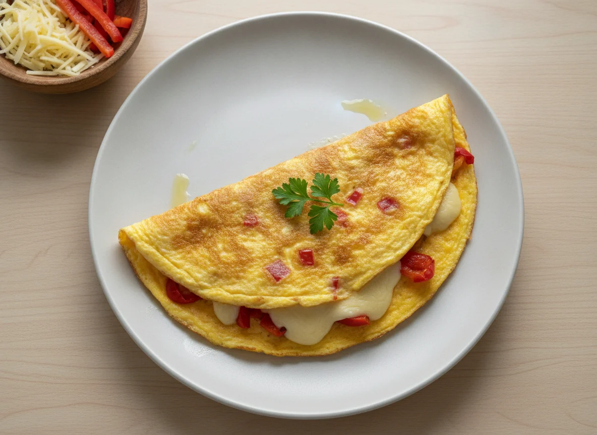 Omelett mit Paprika und Käse photo