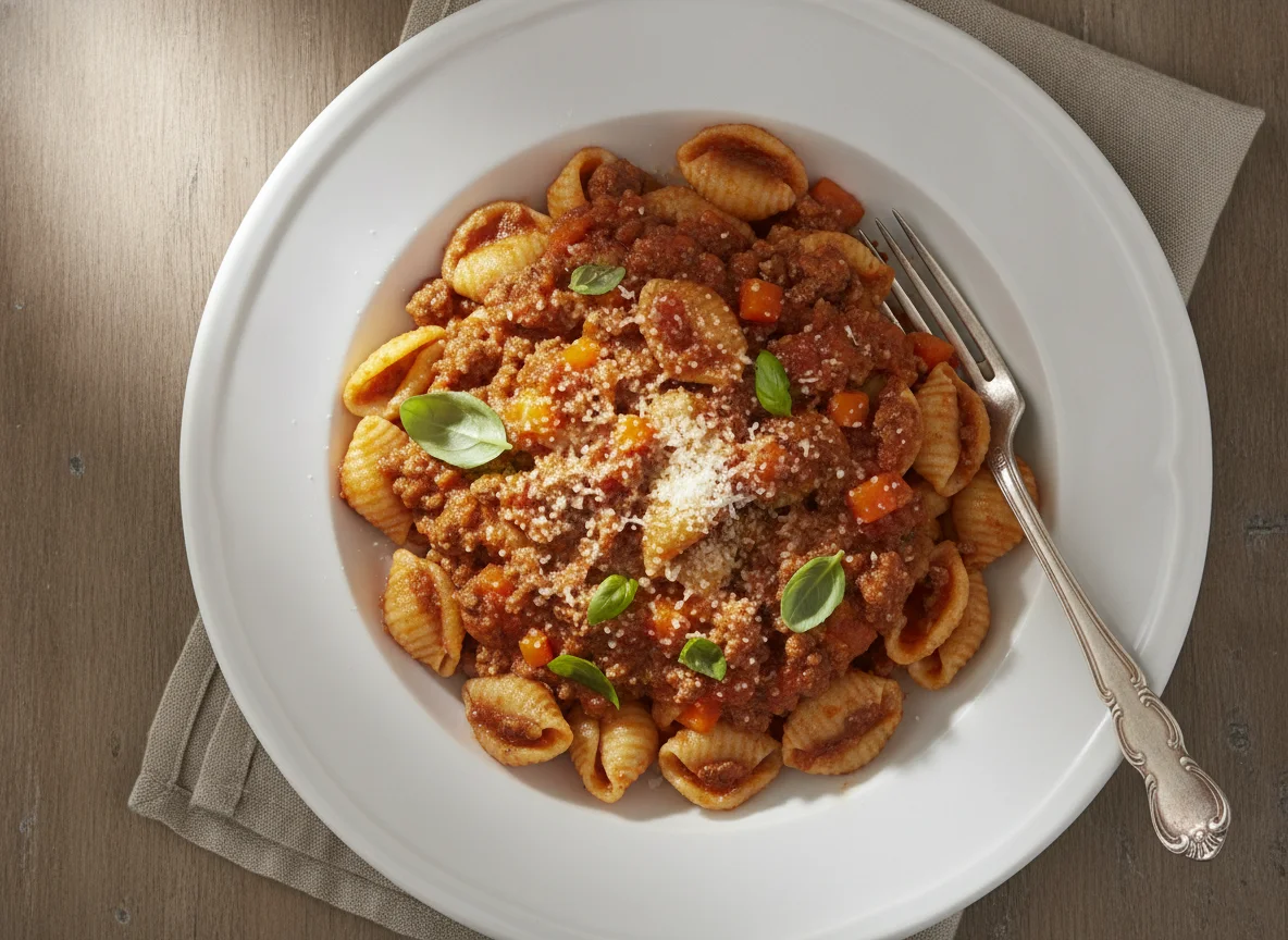 Orecchiette mit Bolognese-Sauce photo