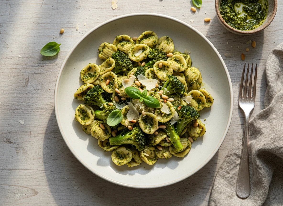 Orecchiette mit Brokkoli und Pesto photo
