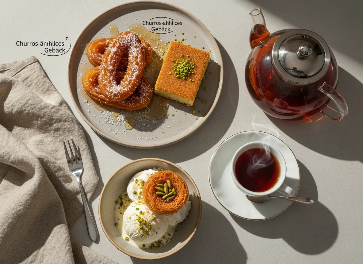 Orientalische Desserts und Tee photo