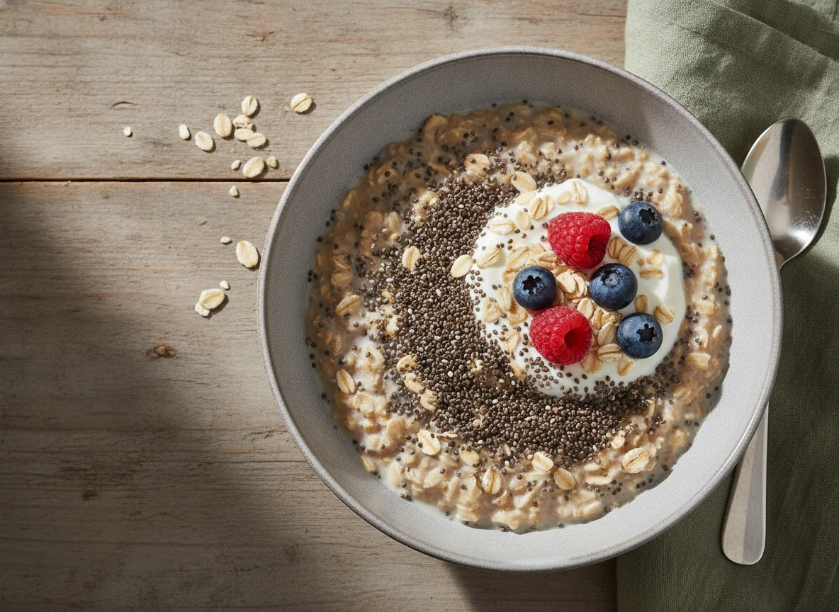 Overnight Oats mit Chia-Samen photo