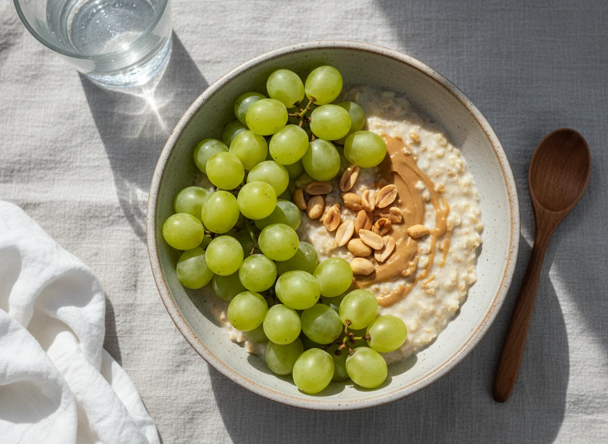 Overnight Oats mit Trauben photo