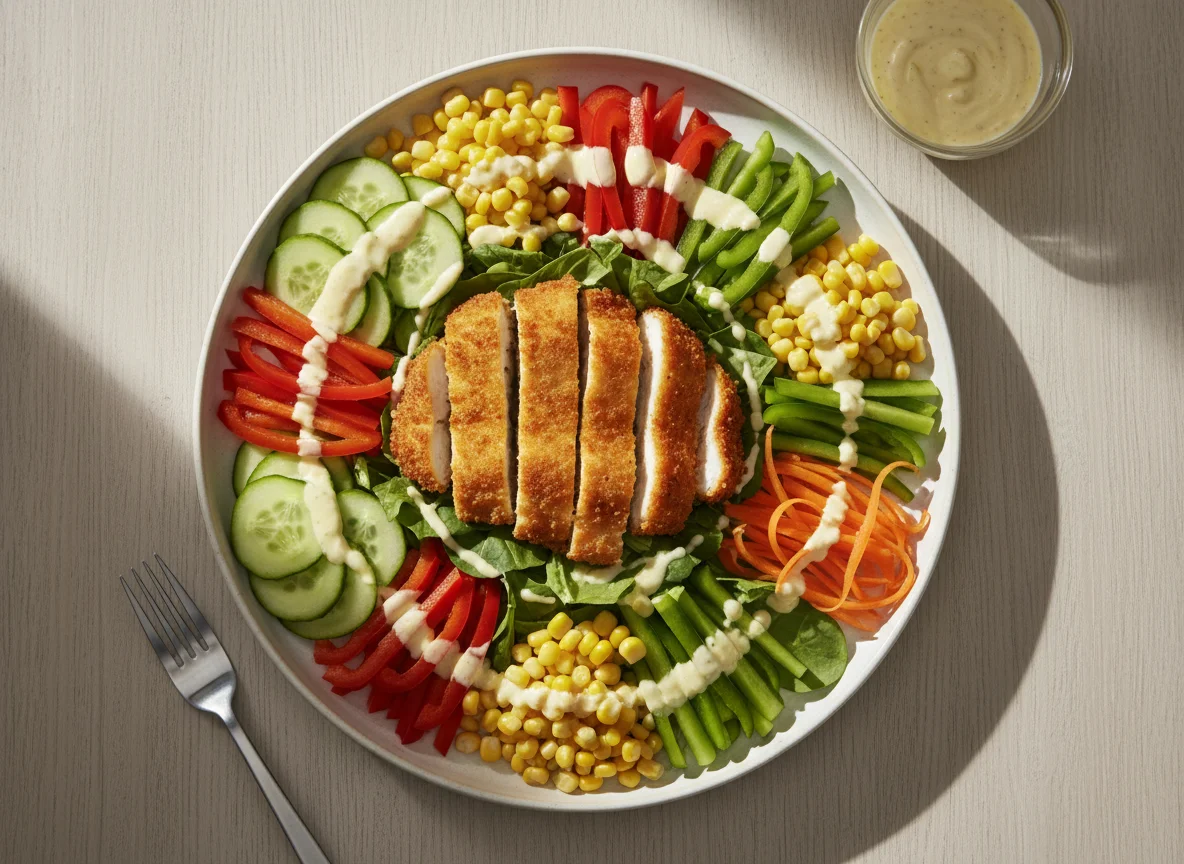 Panierter Hähnchensalat photo