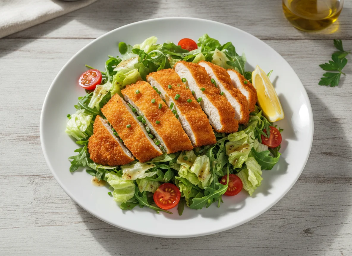 Paniertes Hähnchensalat photo