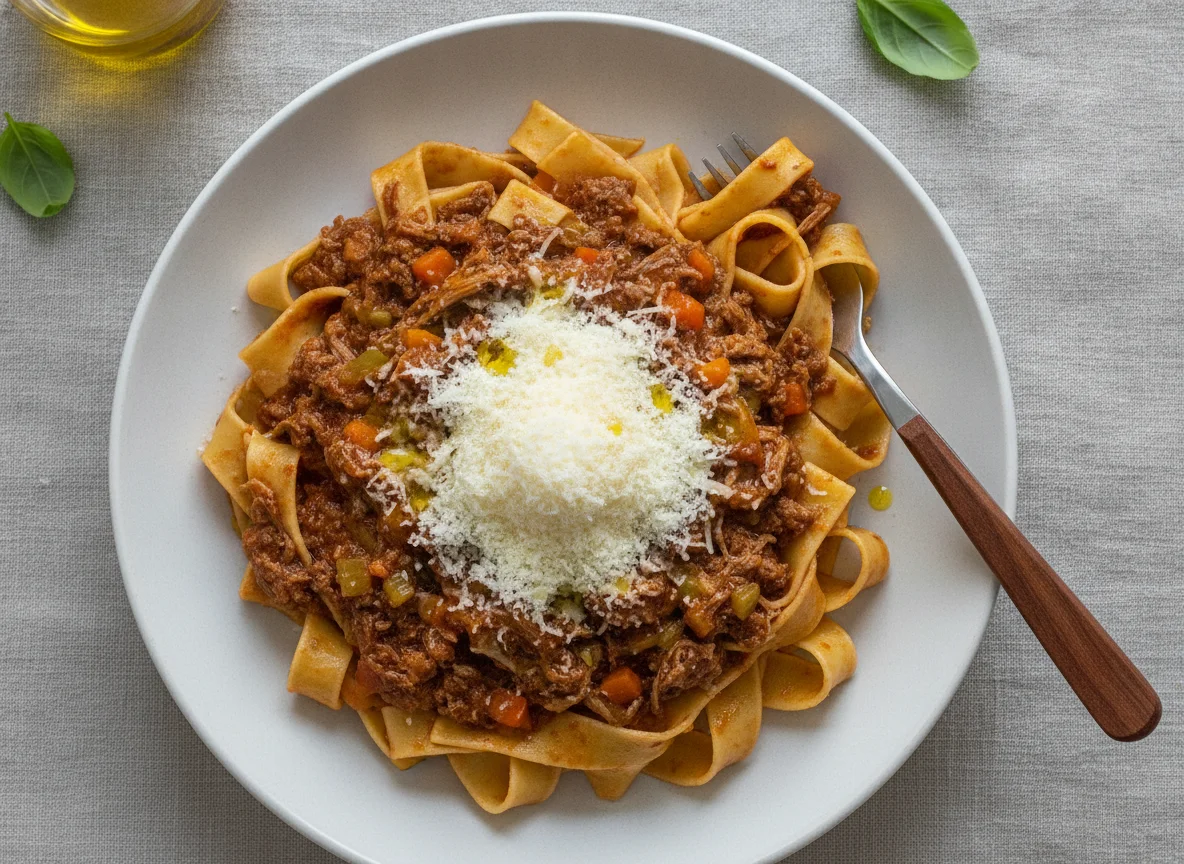 Pappardelle al Ragu mit Parmesan photo
