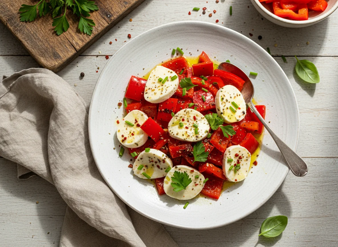 Paprika-Mozzarella-Salat photo