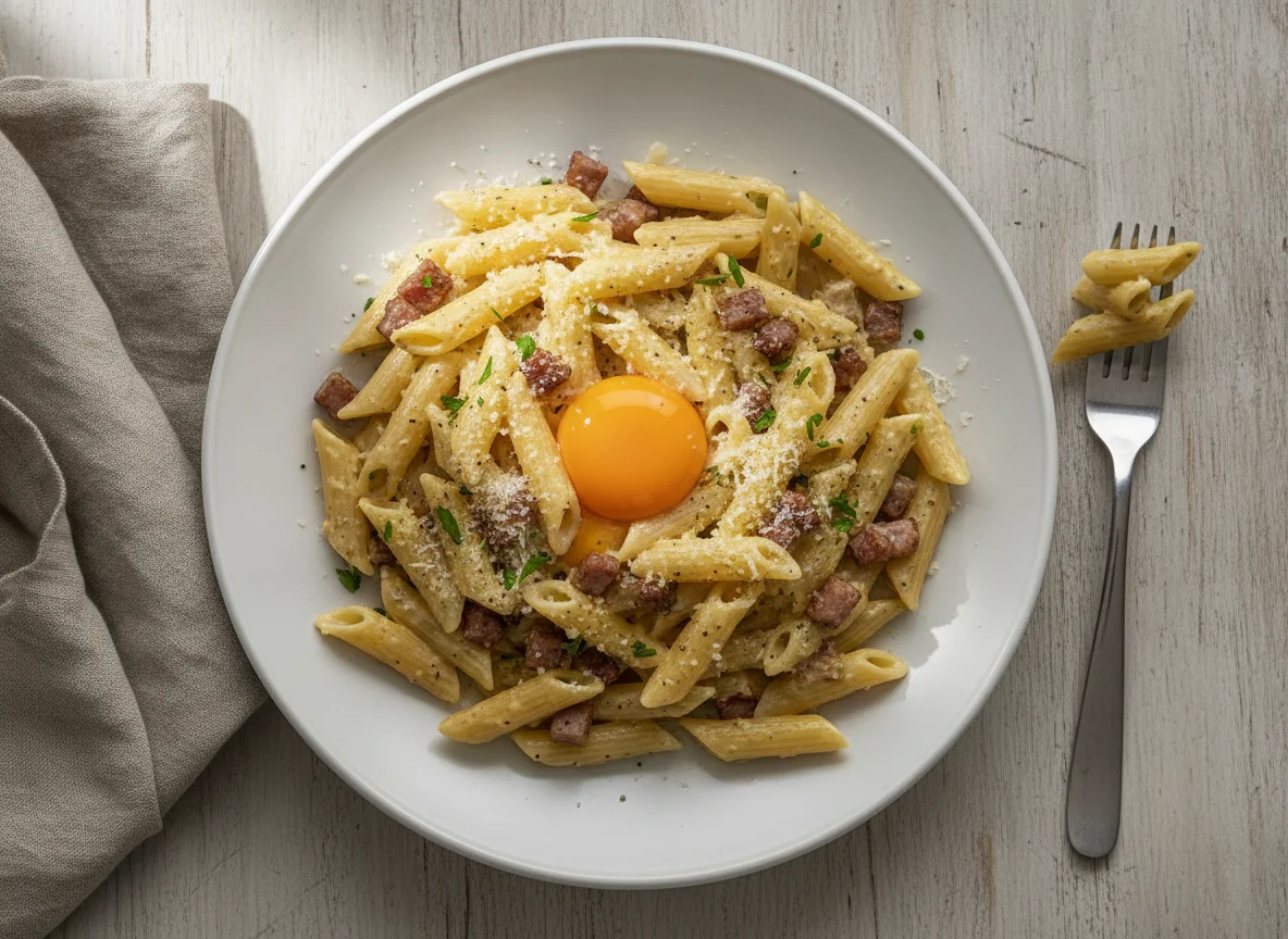 Pasta Carbonara mit Speck photo