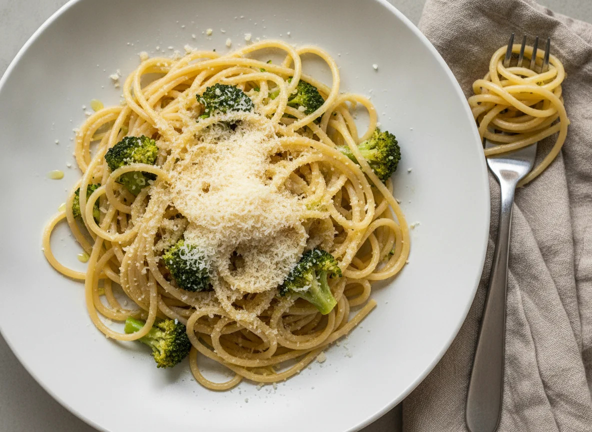 Pasta mit Brokkoli und Parmesan photo