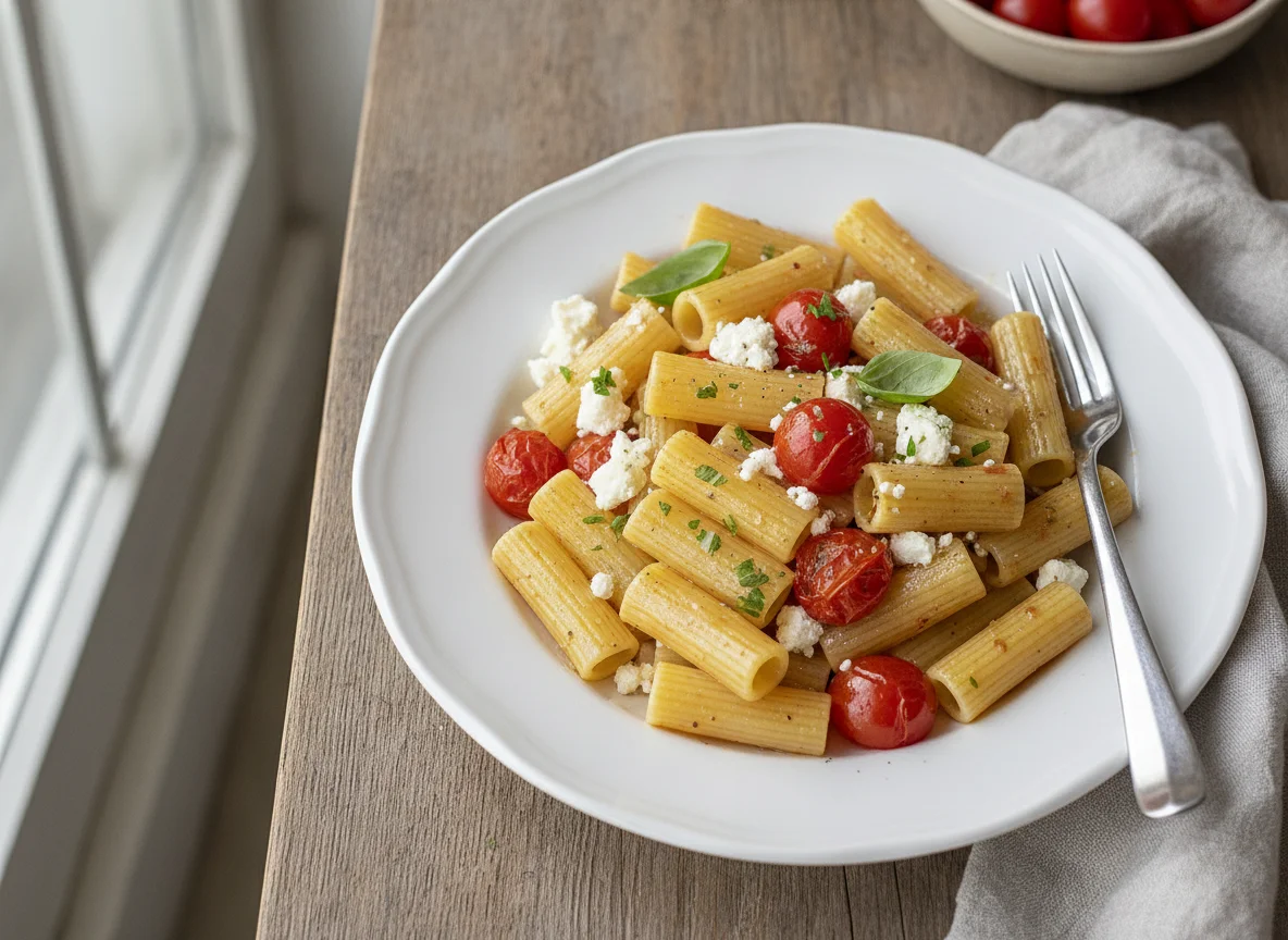 Pasta mit Feta und Kirschtomaten photo