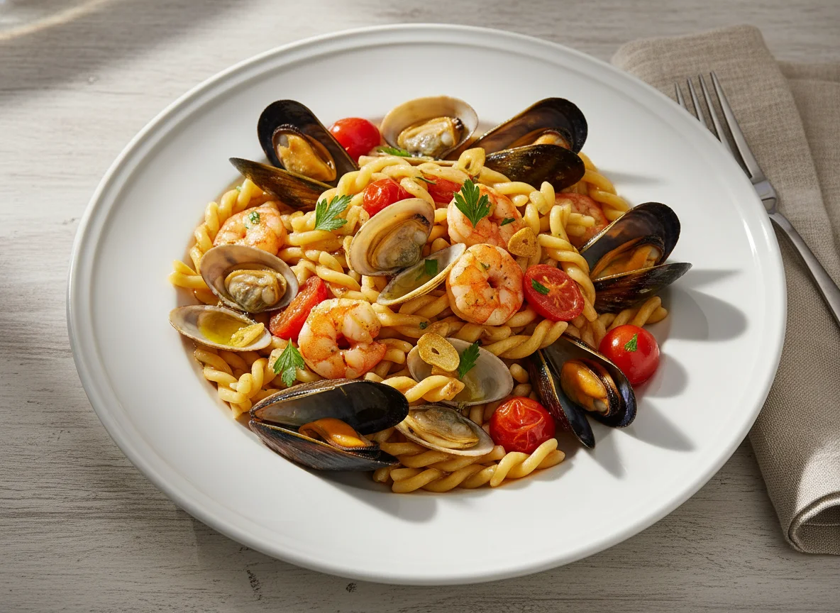 Pasta mit Meeresfruechten photo