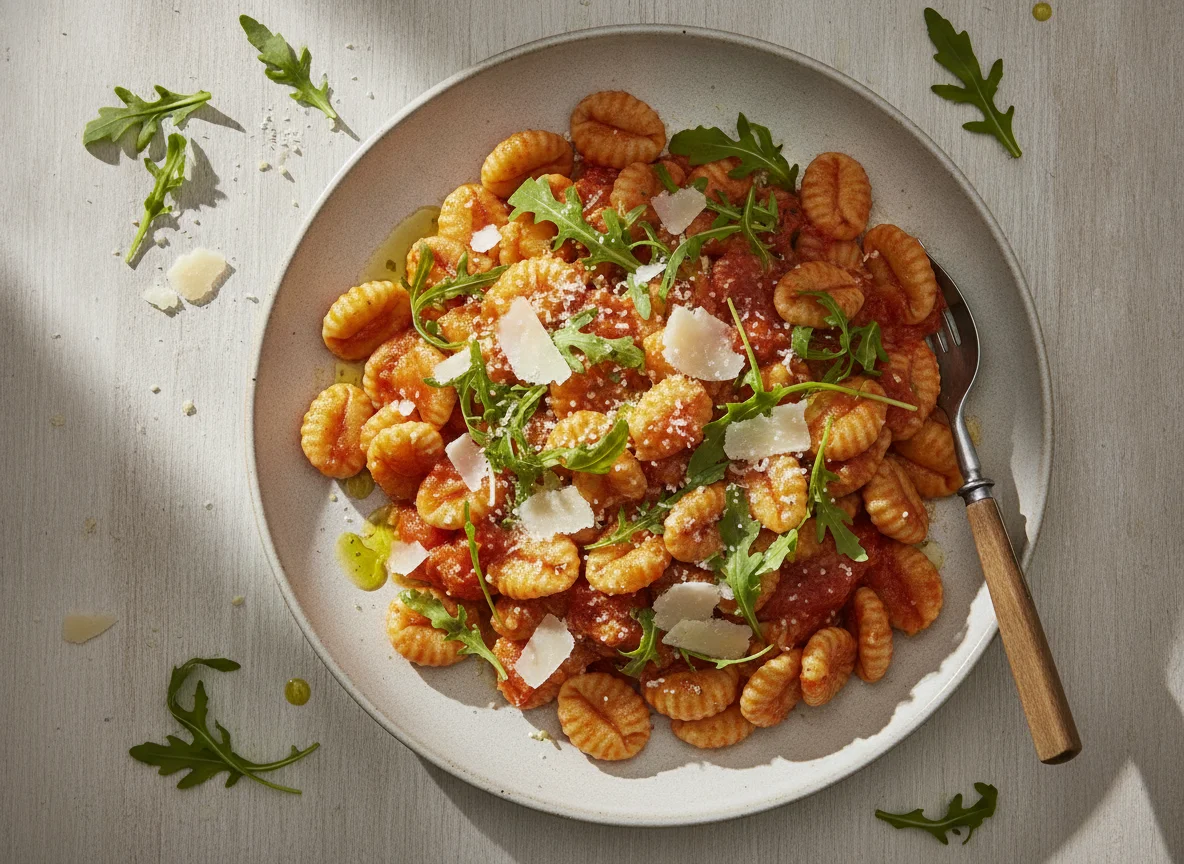 Pasta mit Rucola und Parmesan photo
