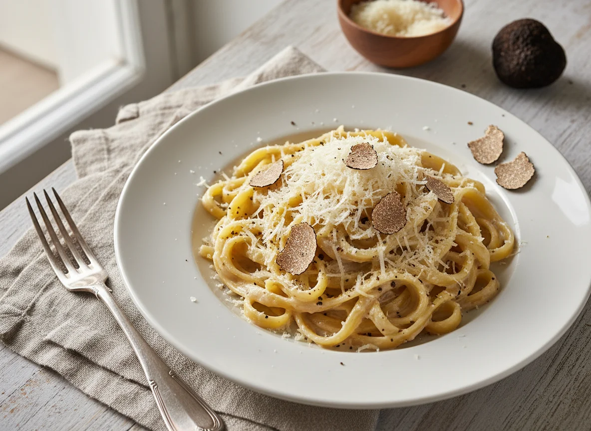 Pasta mit Trüffel und Parmesan photo