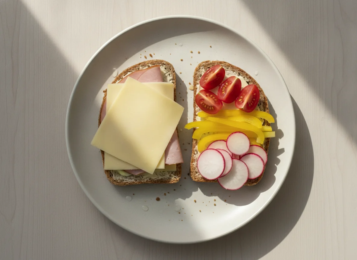 Pausenbrot mit Gemüse photo