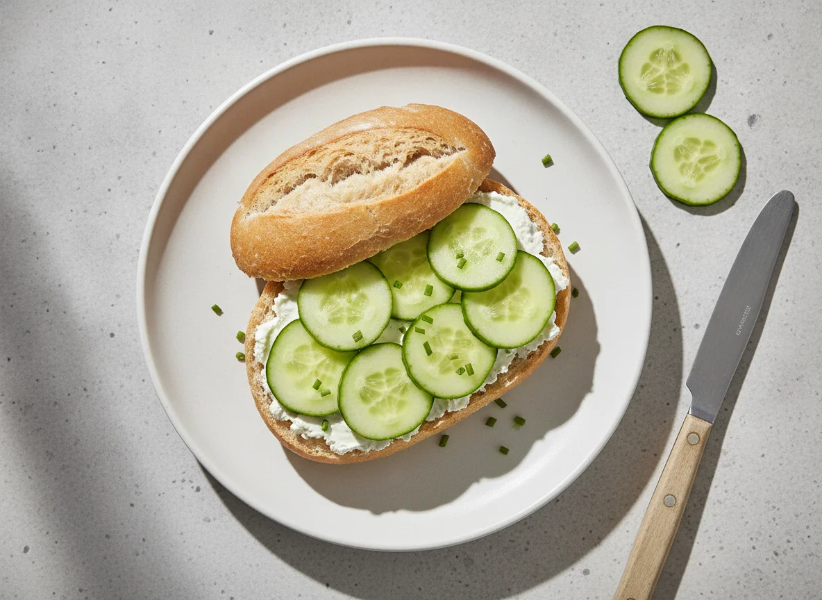 Pausenbrot mit Gurke photo