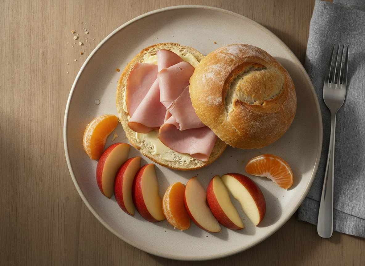 Pausenbrot mit Obst photo