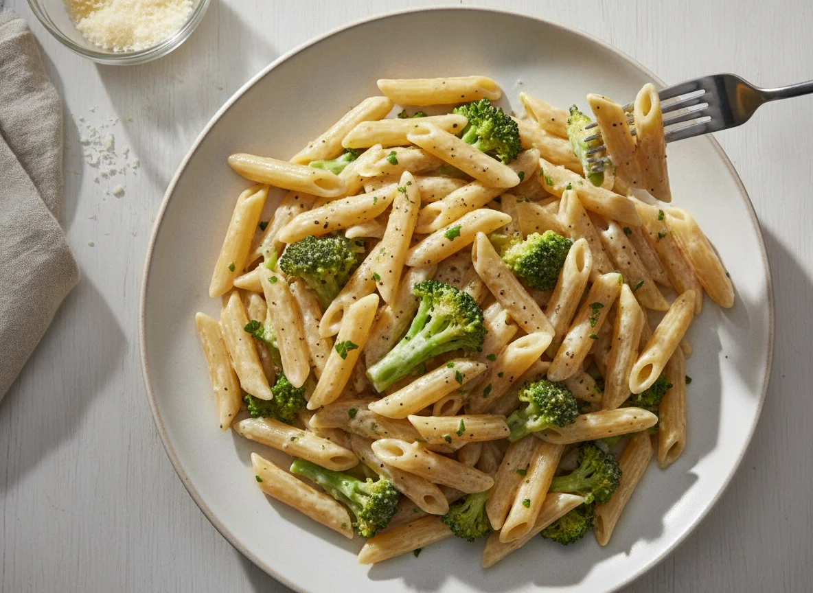 Penne mit Brokkoli in Sahnesauce photo