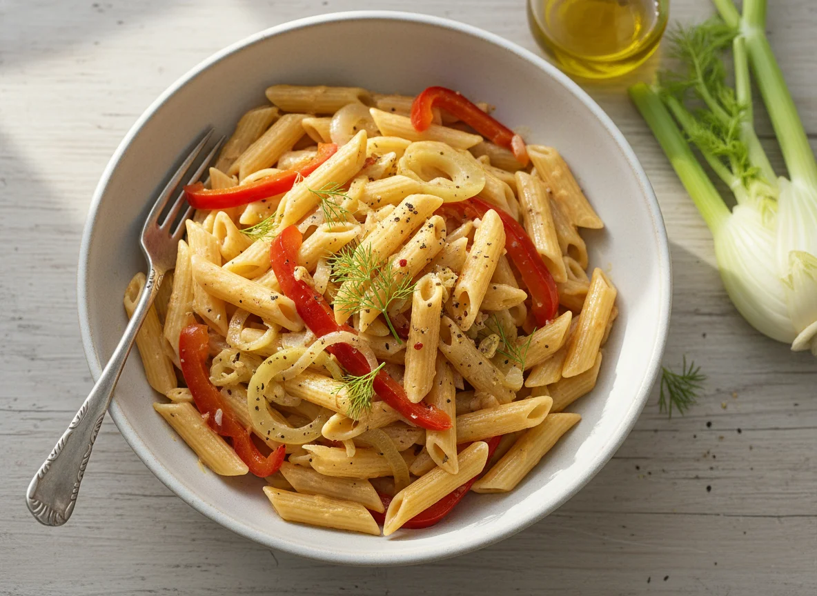 Penne mit Fenchel und Paprika photo