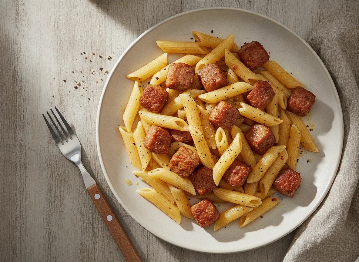 Penne mit Fleischwurst photo