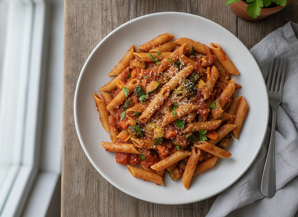 Penne mit Gemüsebolognese photo