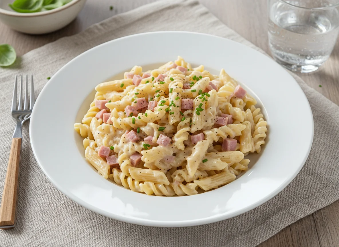 Penne mit Schinken-Sahne-Sauce photo