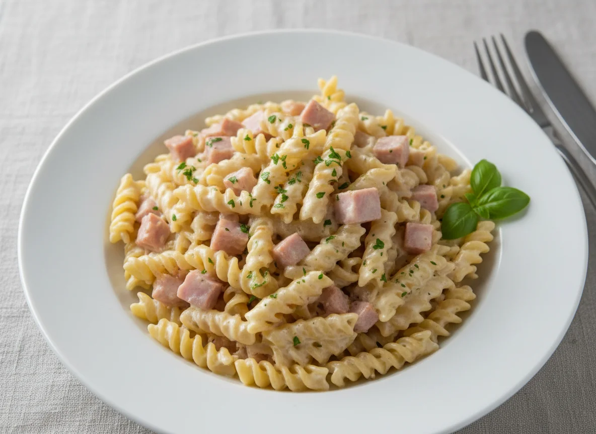 Penne mit Schinken-Sahne-Soße photo