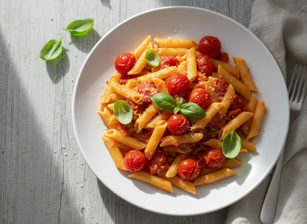 Penne mit Tomatensauce photo
