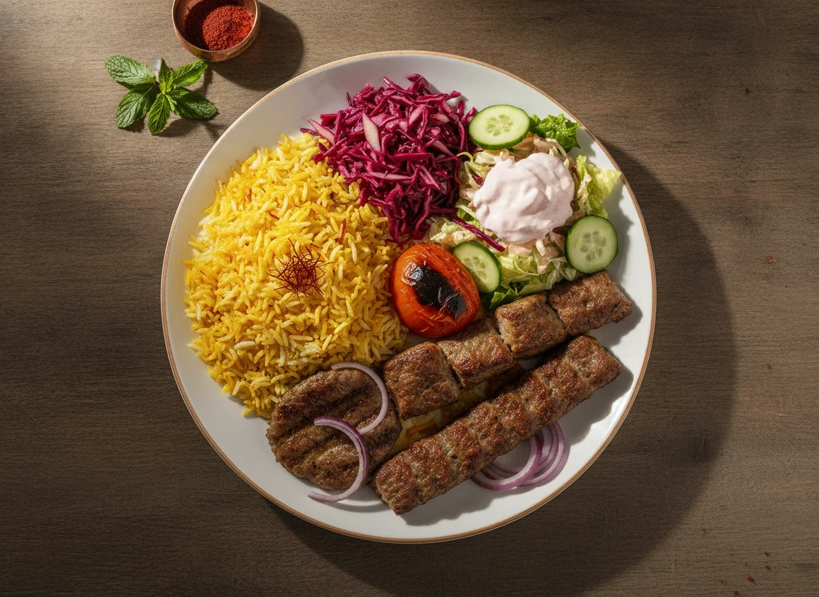 Persischer Grillteller mit Safranreis photo