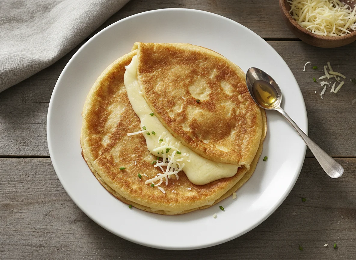 Pfannkuchen mit Käsefüllung photo