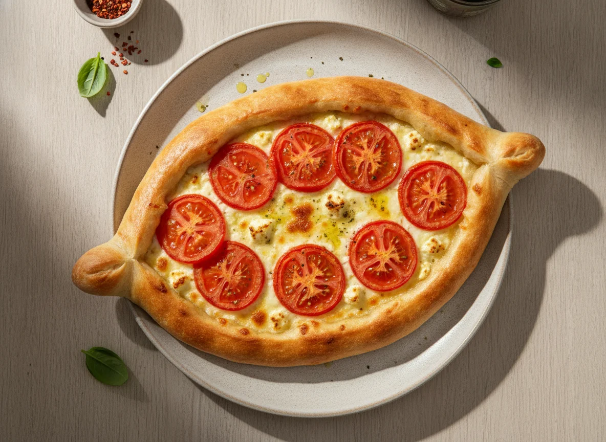 Pide mit Käse und Tomaten photo