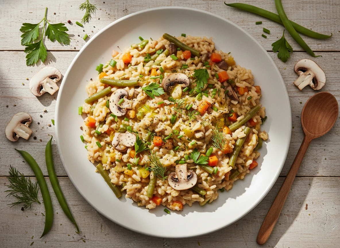 Pilz- und Bohnenrisotto photo