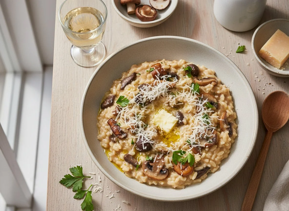 Pilzrisotto mit Parmesan photo