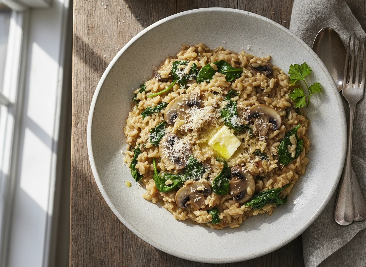 Pilz-Spinat-Risotto photo