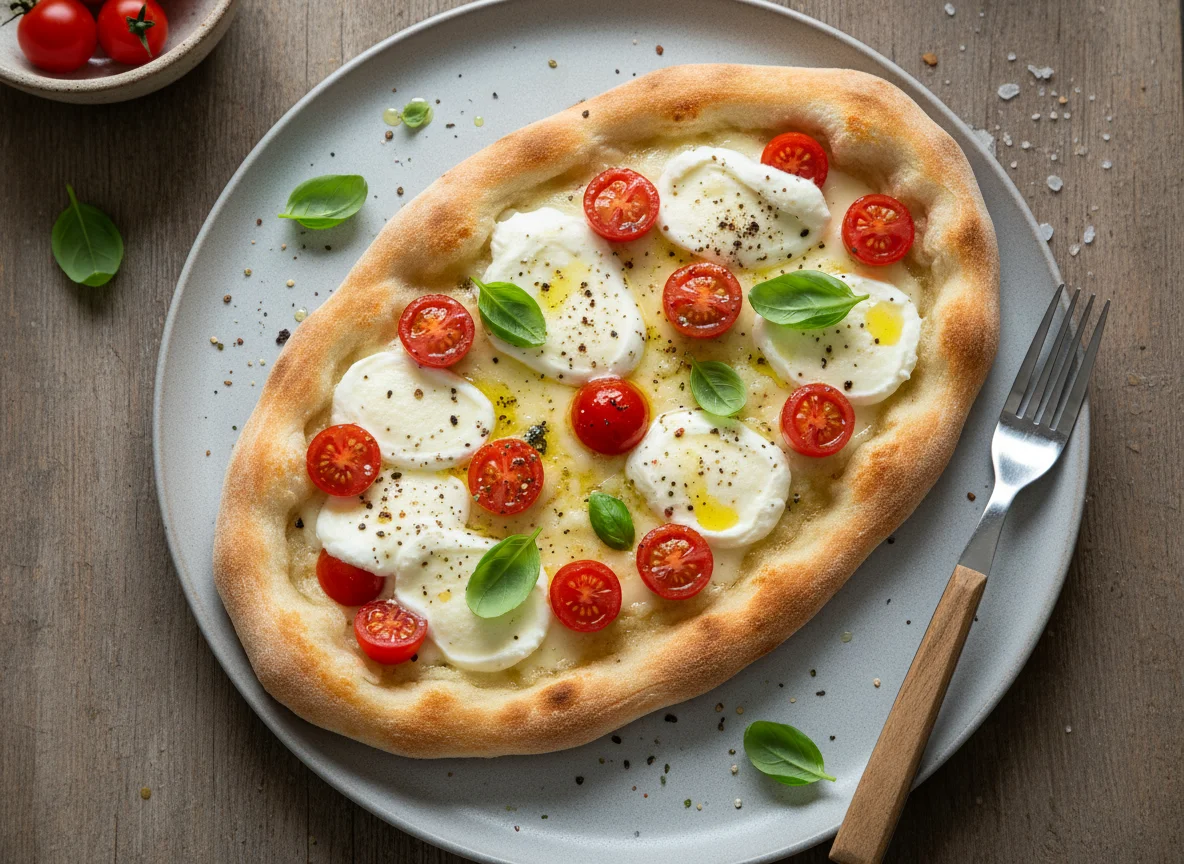 Pins mit Mozzarella und Kirschtomaten photo