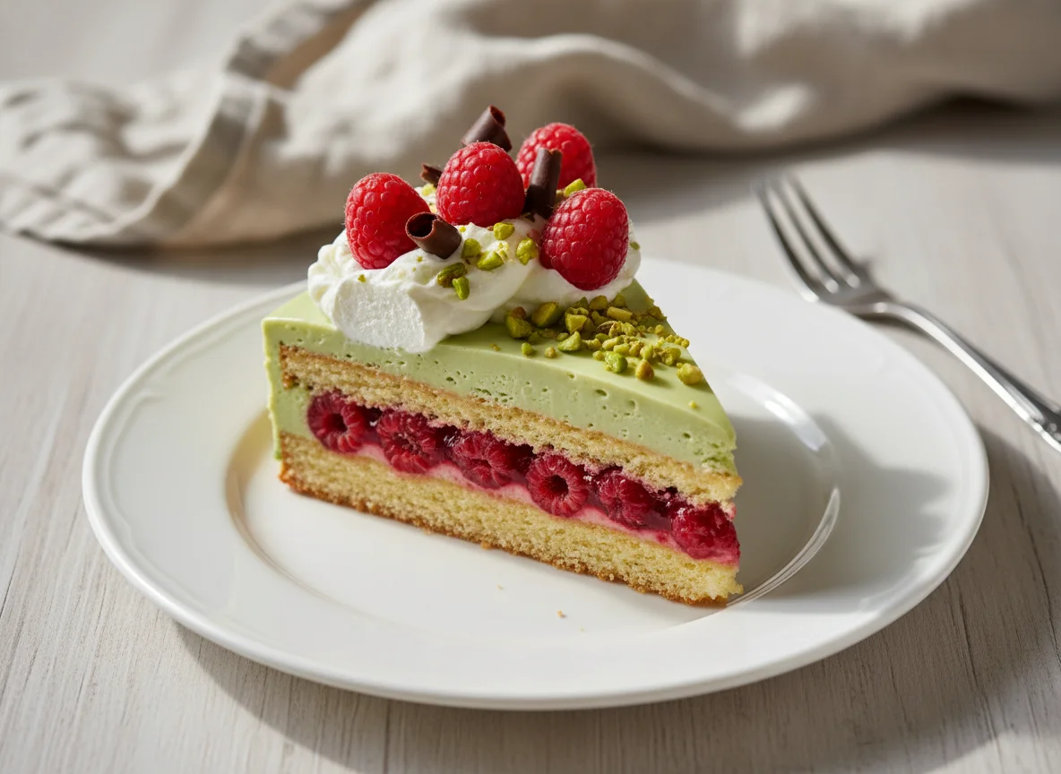 Pistazien-Himbeer-Torte photo