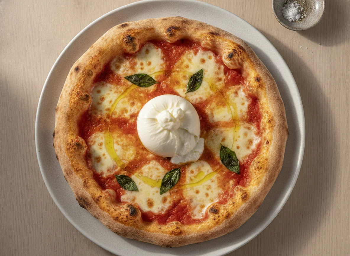 Pizza Margherita mit Burrata photo