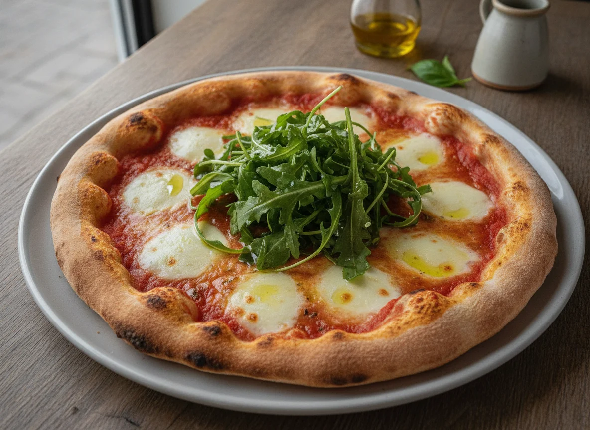 Pizza Margherita mit Rucola photo