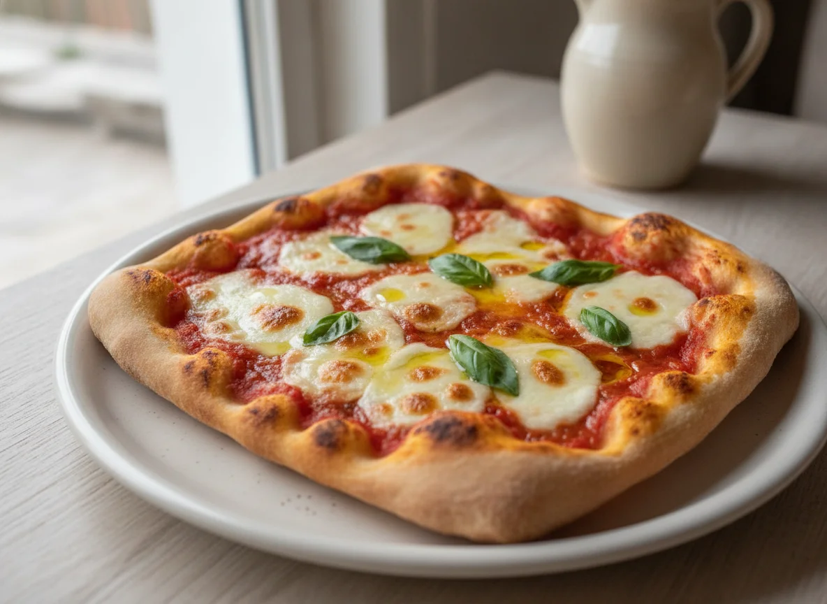 Pizza Margherita Schnitte photo