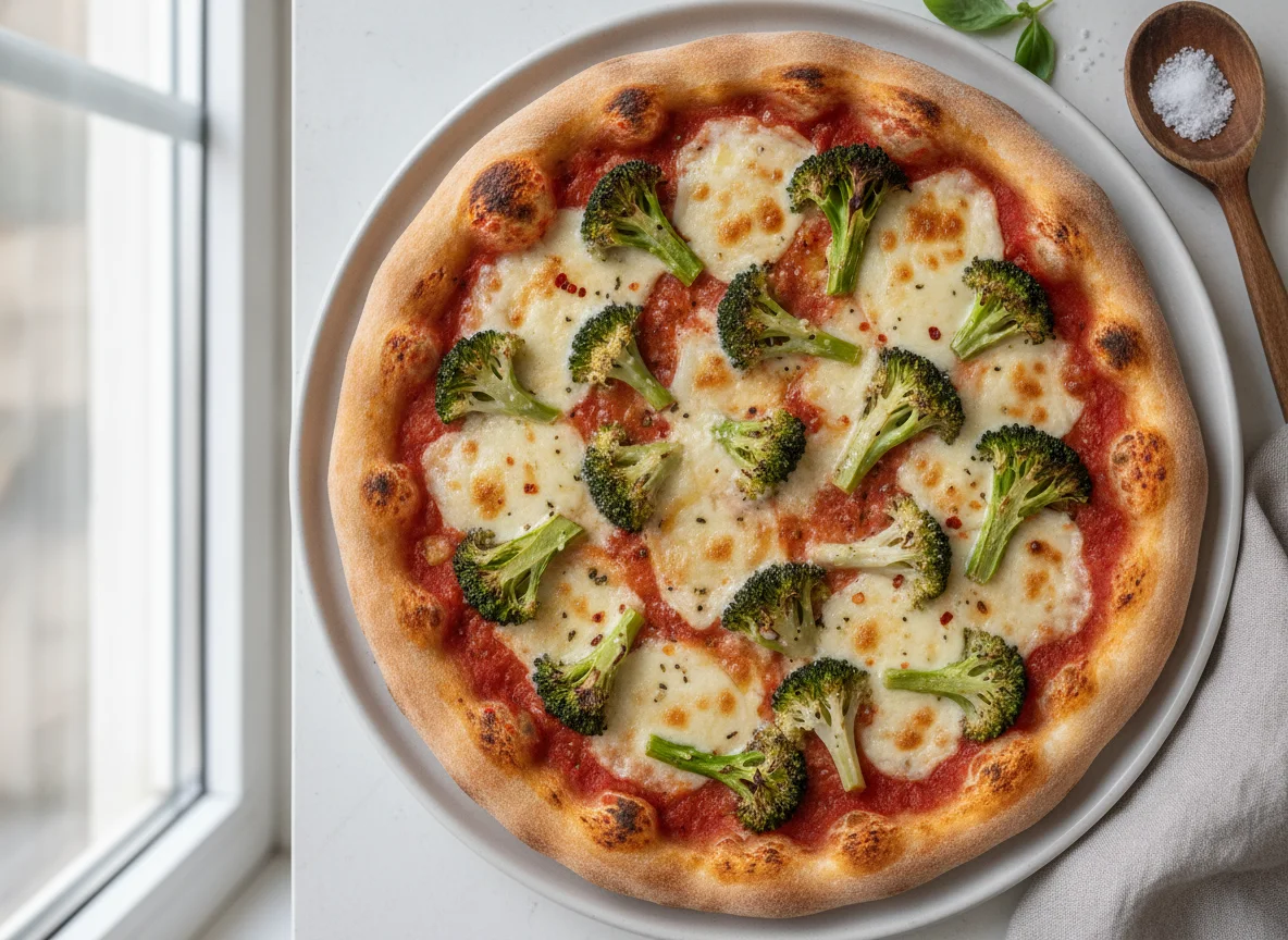 Pizza mit Brokkoli photo