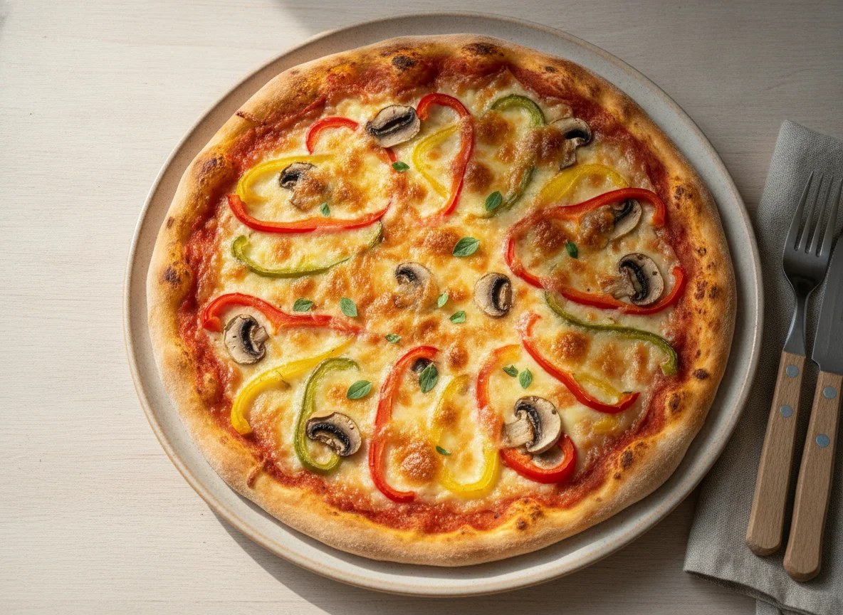 Pizza mit Gemüse und Käse photo