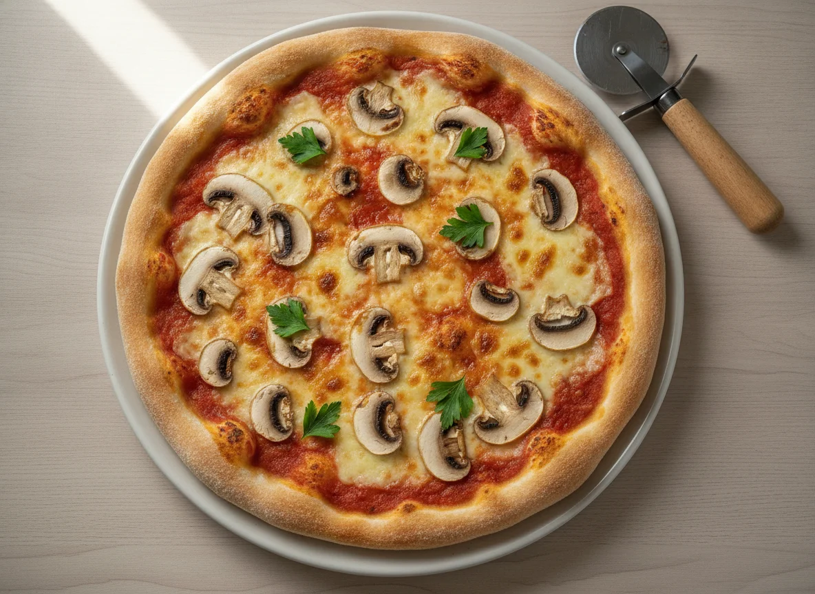 Pizza mit Pilzen photo