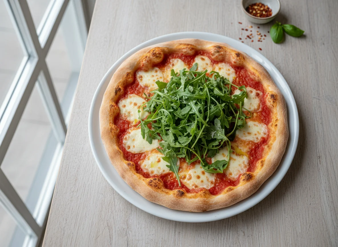 Pizza mit Rucola photo