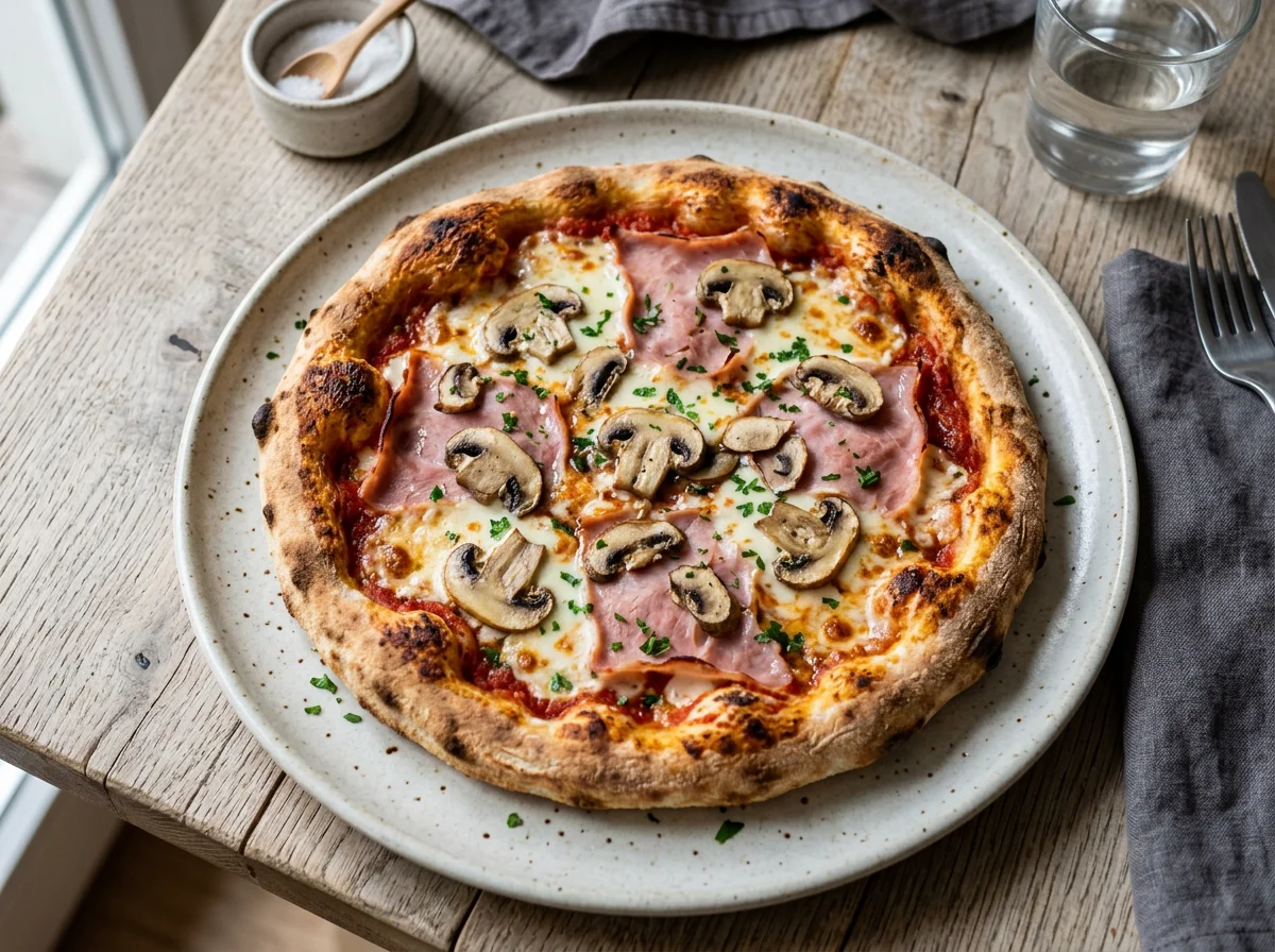 Pizza Prosciutto e Funghi photo