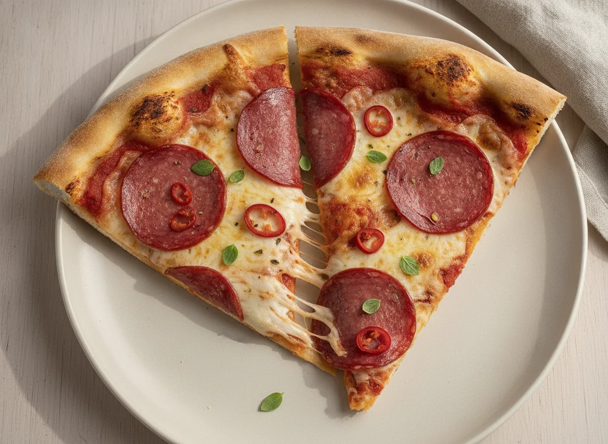 Pizza Salami Stück photo