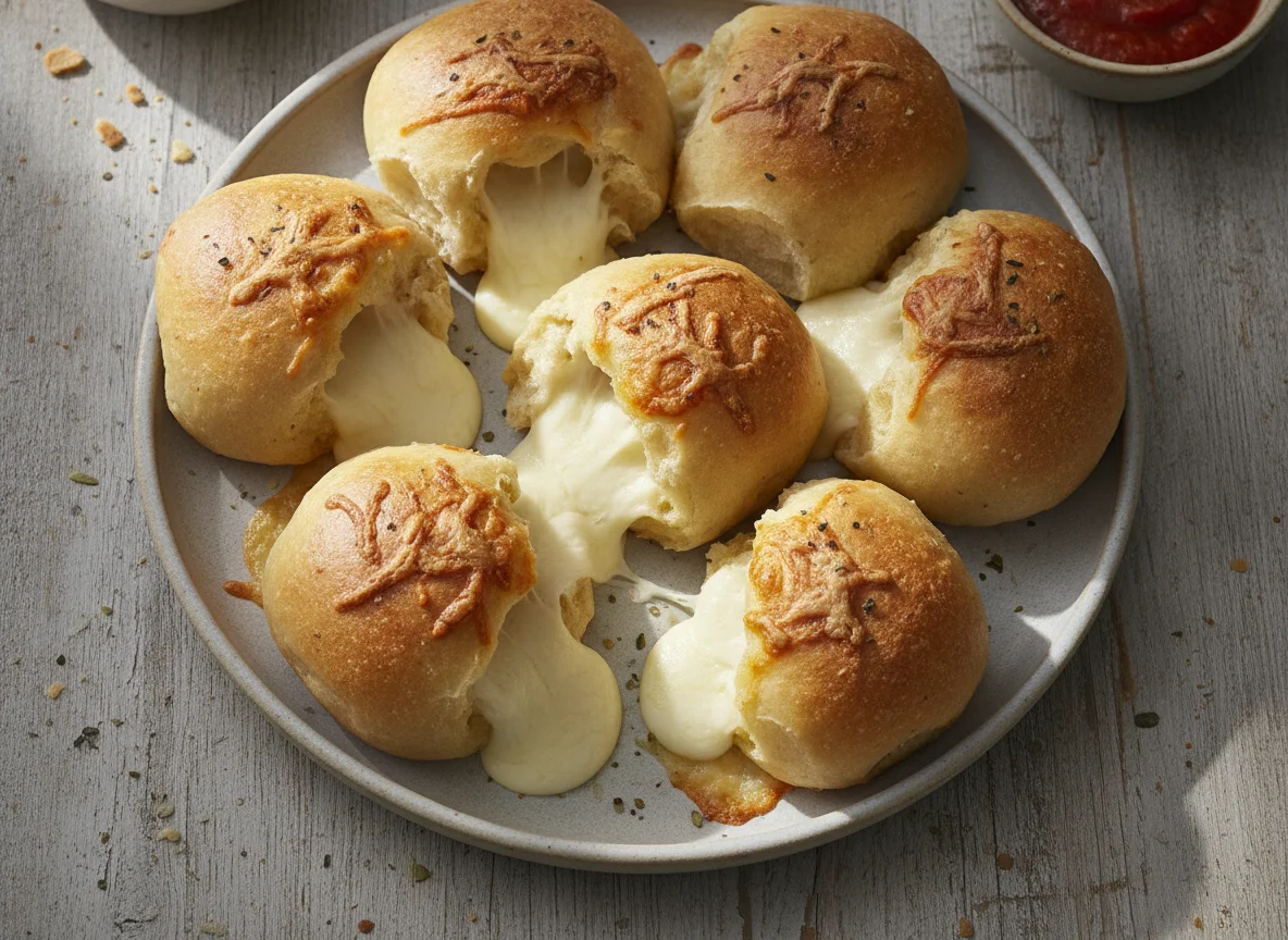 Pizzabrötchen mit Käsefüllung photo