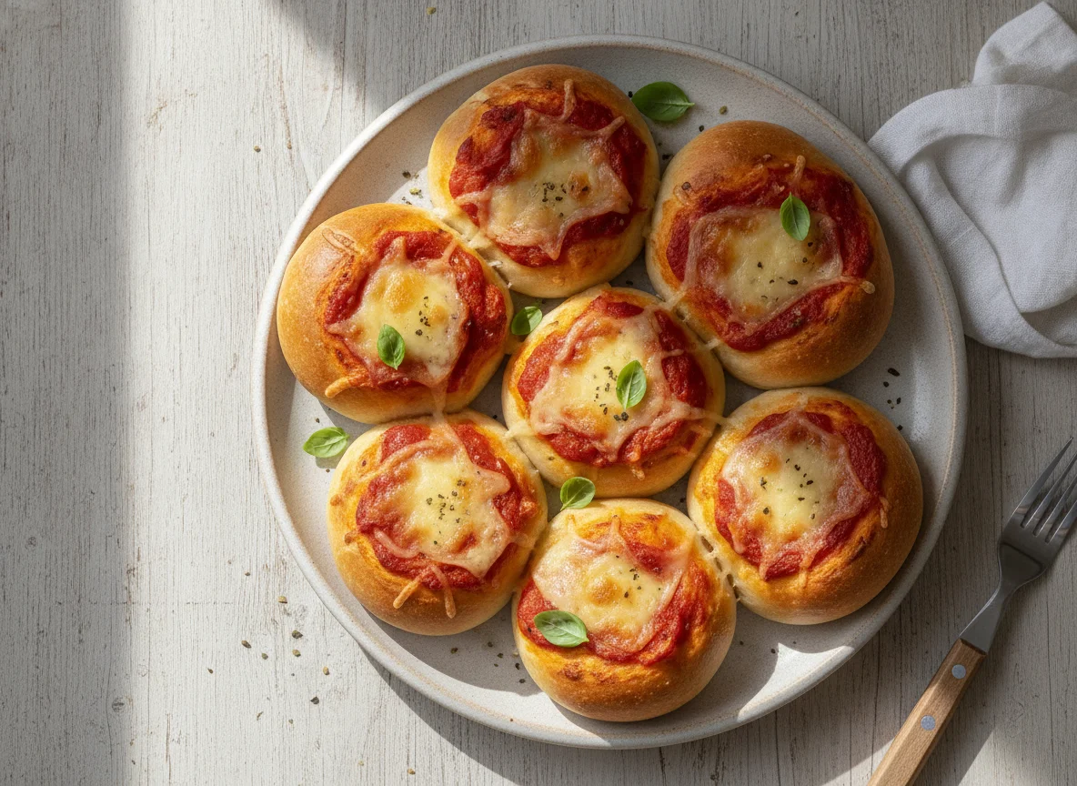 Pizzabrötchen mit Tomate und Käse photo