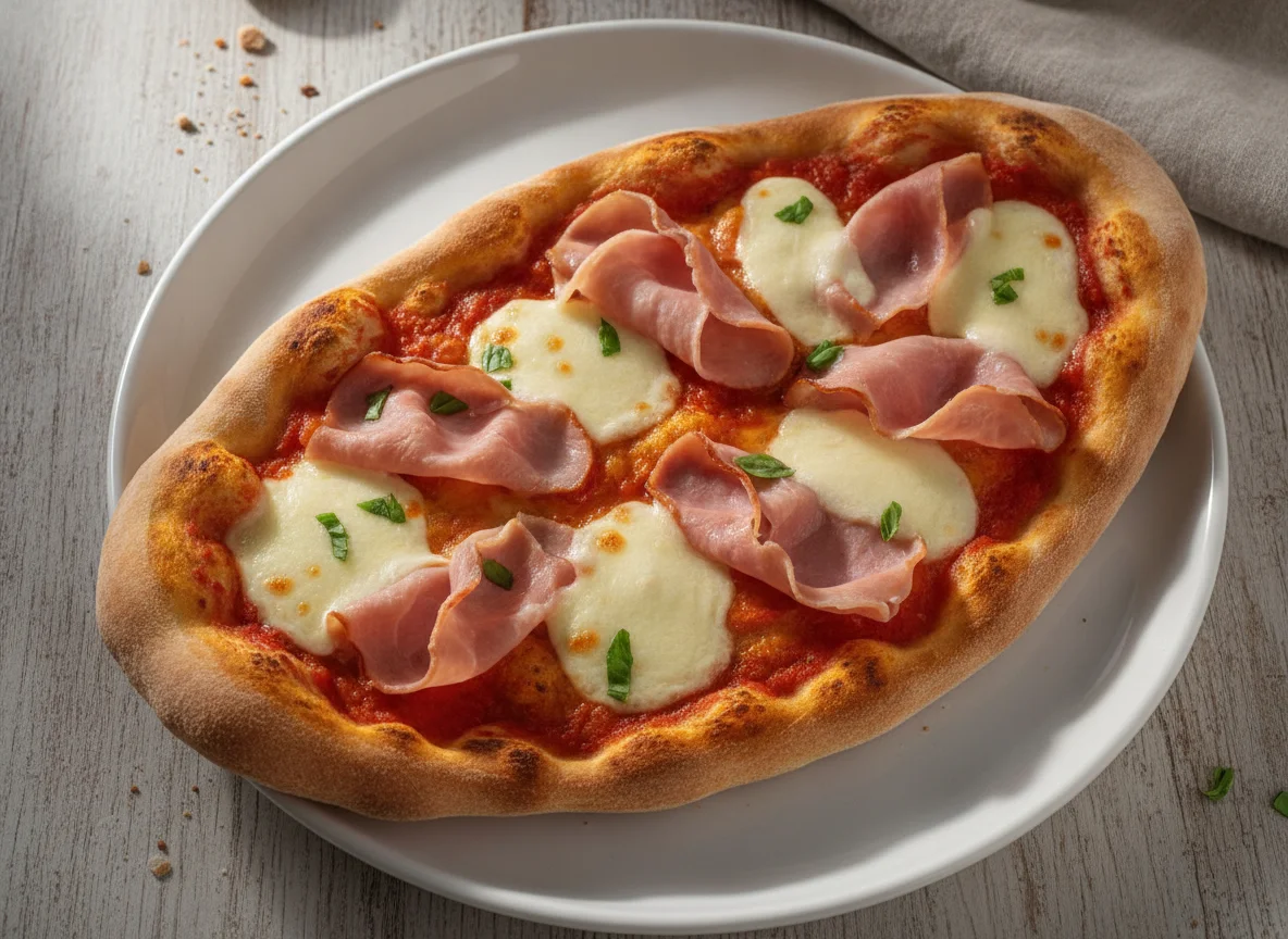 Pizzazunge mit Schinken photo